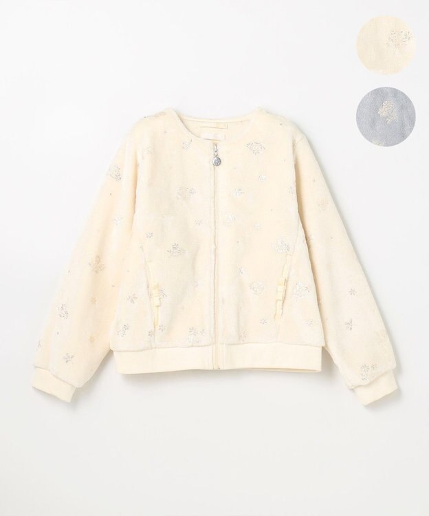 組曲 KIDS 【100㎝】スノーフラワー ブルゾン アイボリー