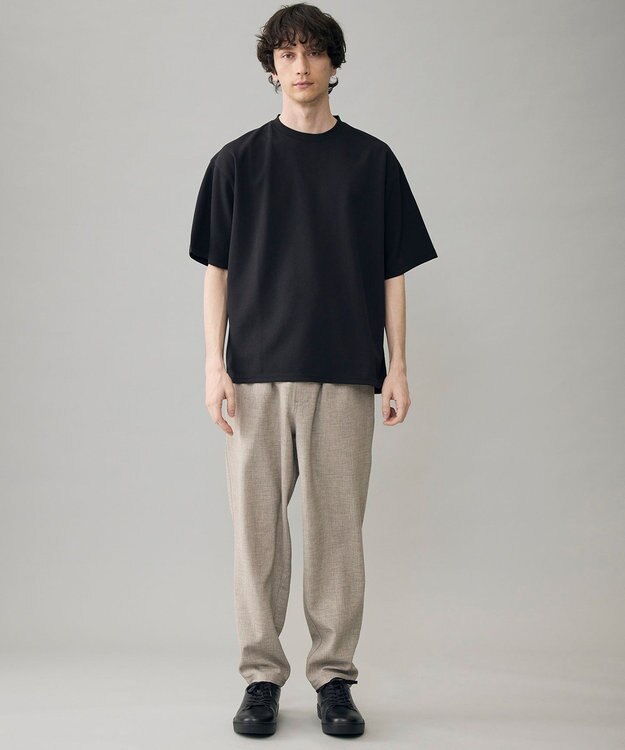 UNFILO MENS リネンライク イージーテーパード グレー