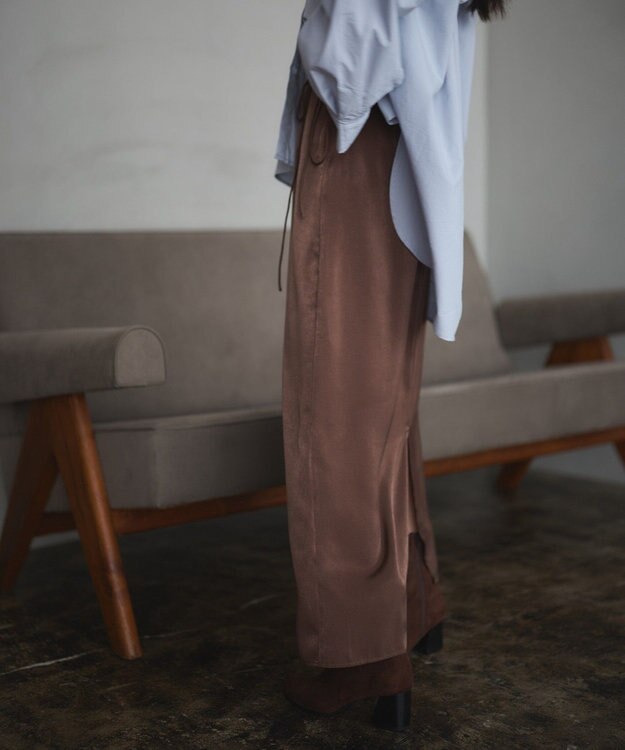 CRAFT STANDARD BOUTIQUE ダルサテンIラインスカート Brown