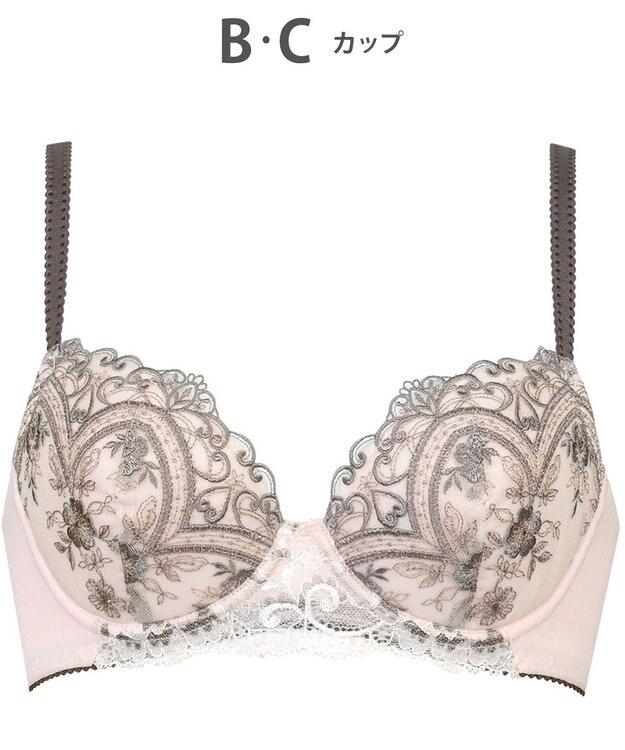 Wing ブラジャー Wing Lesiage 谷間ふっくら 脇高設計 サイドすっきり 【6000シリーズ】 ブラ PB6000 ウイング／ワコール シェルピンク