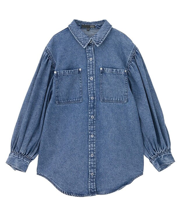 Green Parks ・ＳＵＧＡＲ　ＳＰＯＯＮ　ボリュームスリーブデニムシ Indigo