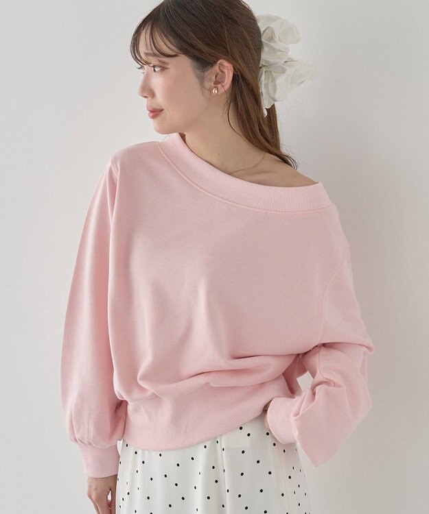 earth music&ecology 裾スリット裏毛プルオーバー Pink