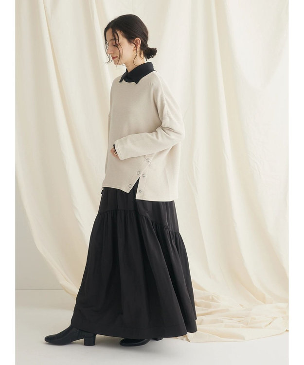 CRAFT STANDARD BOUTIQUE サイドリングボタンプルオーバー Gray Beige