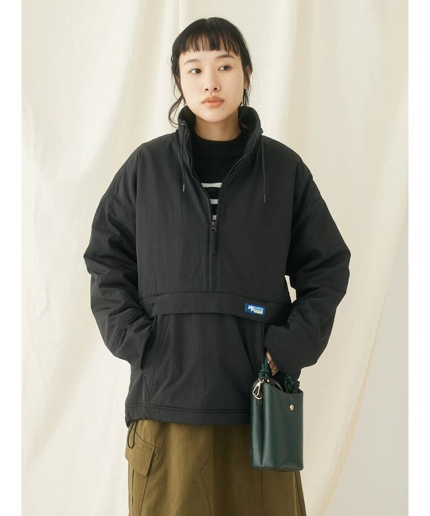 CRAFT STANDARD BOUTIQUE ナイロン×裏フリースアノラックブルゾンＬ／Ｓ Black