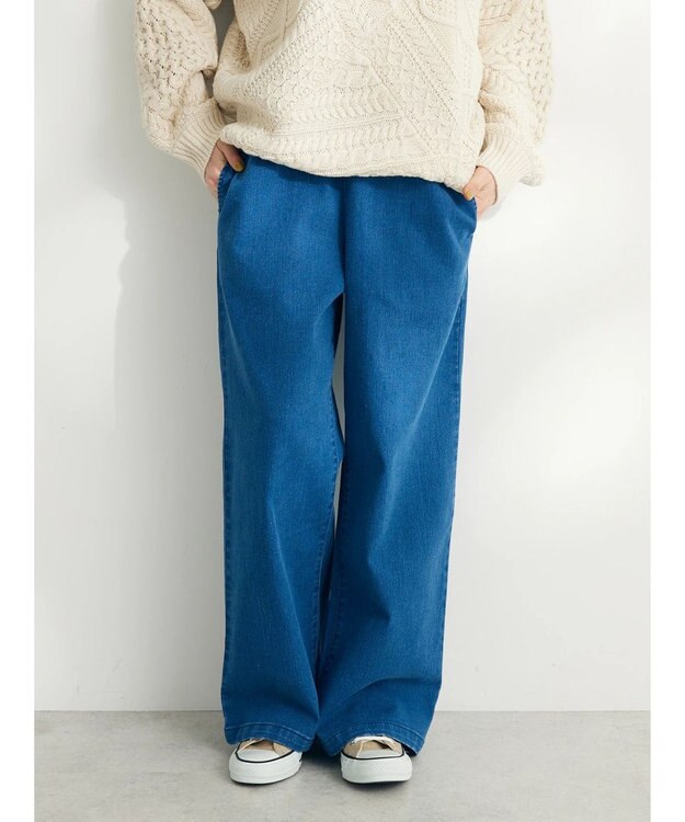 CRAFT STANDARD BOUTIQUE 裏起毛デニムワイドパンツ Blue