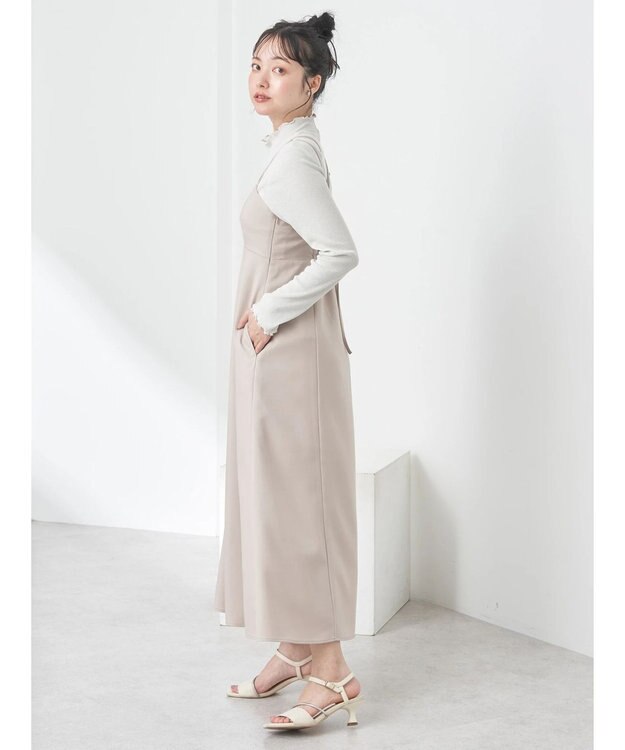 earth music&ecology ダブルストラップキャミワンピース Beige