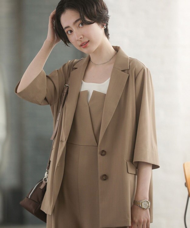 Green Parks シングル半袖ジャケット Mocha