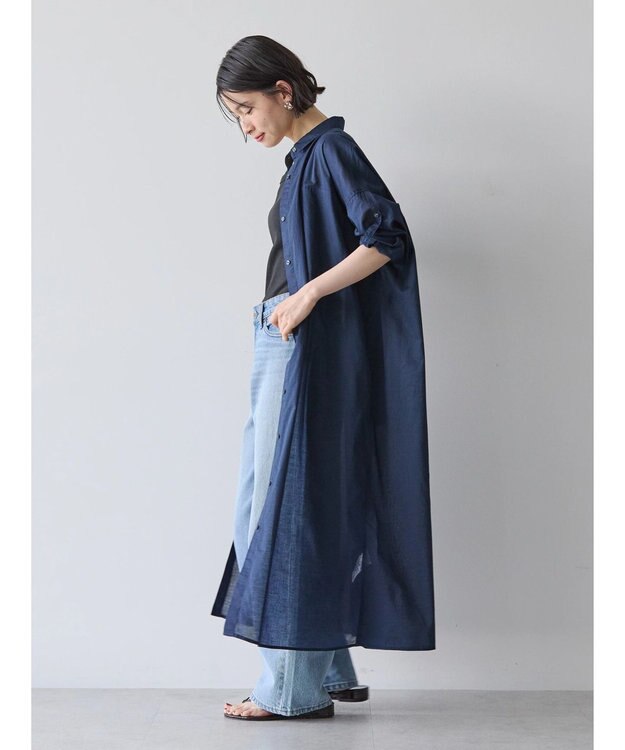 AMERICAN HOLIC 丈違いボイルワンピース Navy