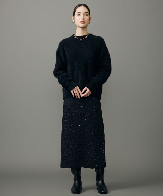 自由区 L 【SHIHOさん着用】ヘアリーフォックスプルオーバー ニット ブラック