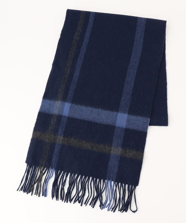 JOSEPH ABBOUD 【ピュアカシミヤ/極上の肌触り/保温性/軽量】 ピュアカシミアストール ネイビー系4