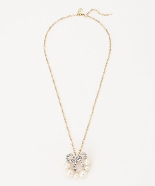 TOCCA 【2WAY】PROMISE PEARL RIBBON BROOCH NECKLACE ブローチ ネックレス ゴールド系