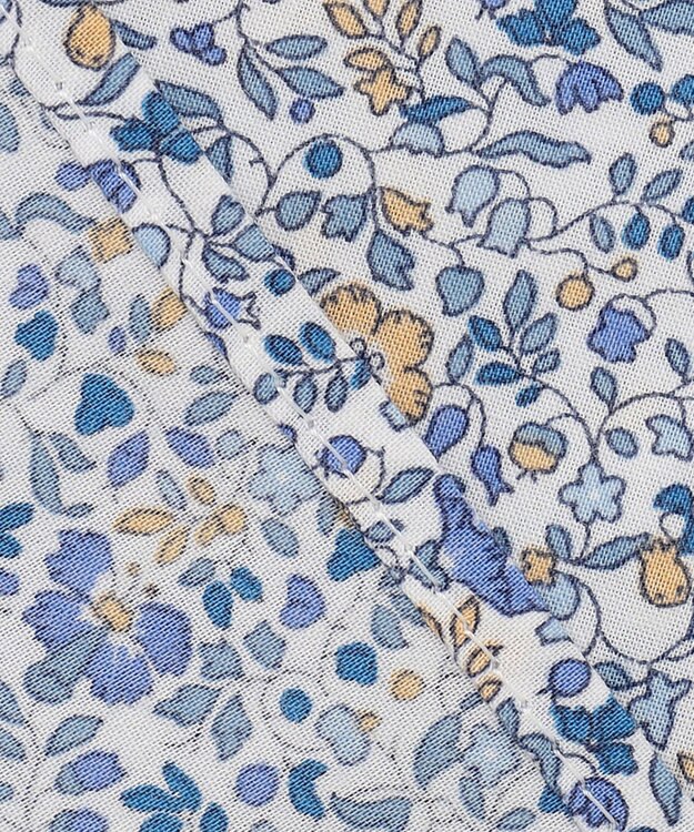 J.PRESS LADIES 【洗える】 LIBERTY Honeydew/Kate&Mil フリルネック ブラウス ブルー系5