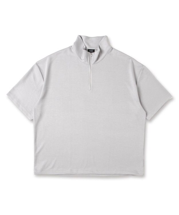 WEGO ドロストスーパーBIGハーフジップT（S） ライトグレー