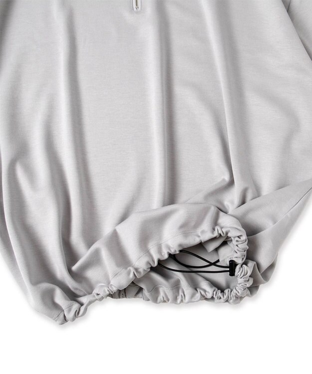 WEGO ドロストスーパーBIGハーフジップT（S） ライトグレー