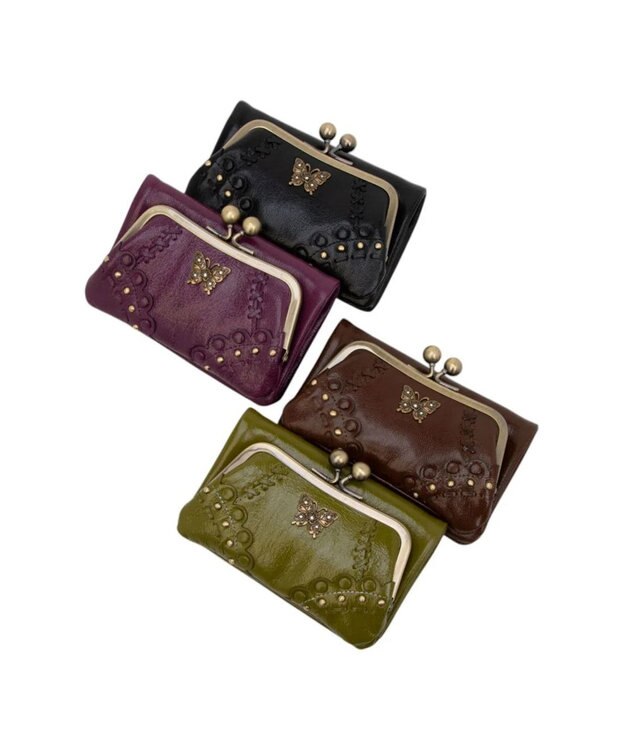 ANNA SUI マチルダ 口金二つ折り財布 カーキ