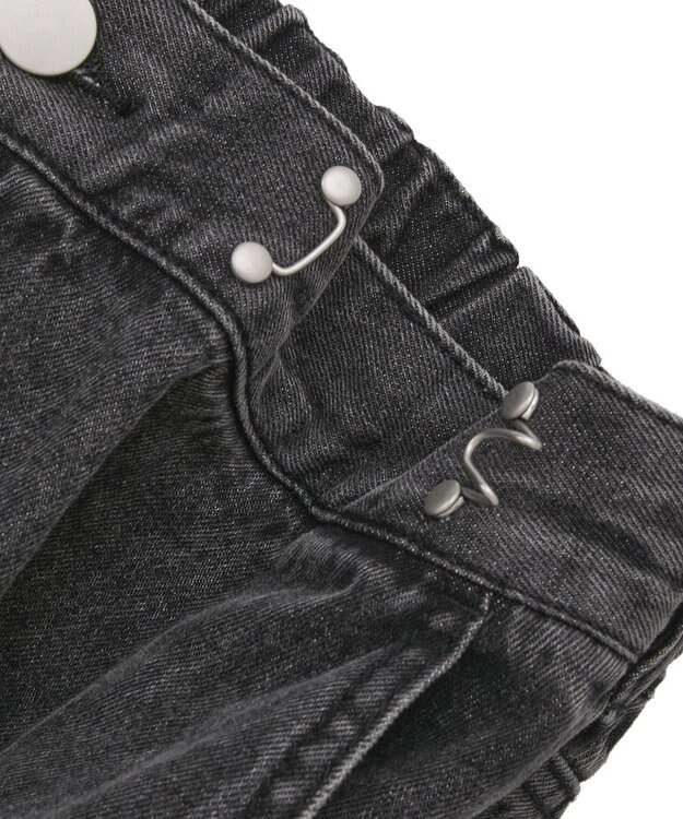 Green Parks タックワイドデニムパンツ Black