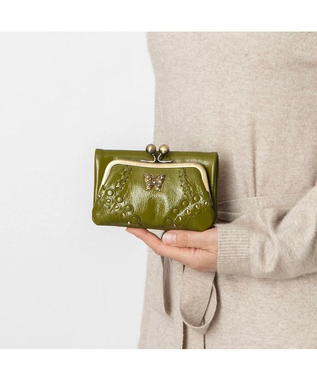 ANNA SUI マチルダ 口金二つ折り財布 カーキ