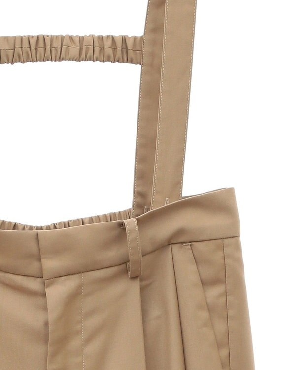 Green Parks サスペンダー付タックパンツ Beige