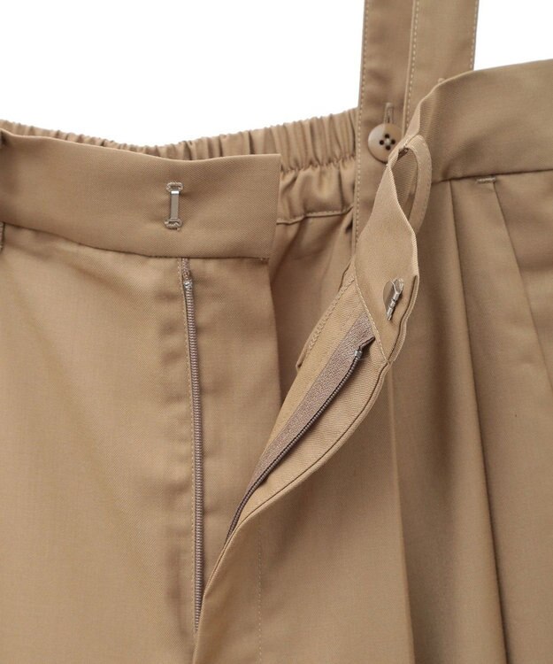 Green Parks サスペンダー付タックパンツ Beige