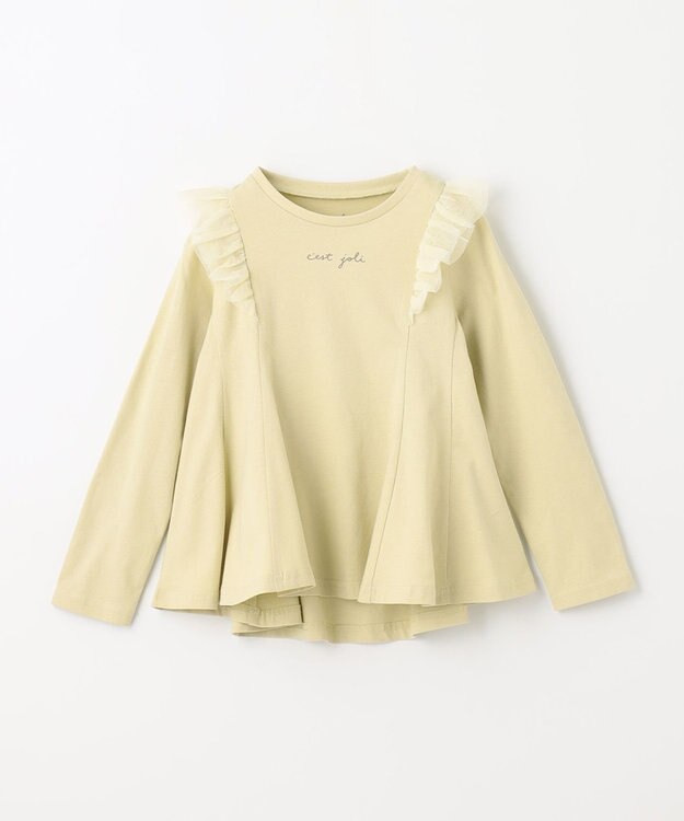 ANY KIDS フレアシルエット 長袖 Tシャツ ライム