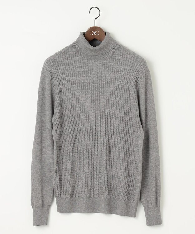 JOSEPH ABBOUD 【チクチクしない/イージーケア】SNOWYタートルネックニット ライトグレー系