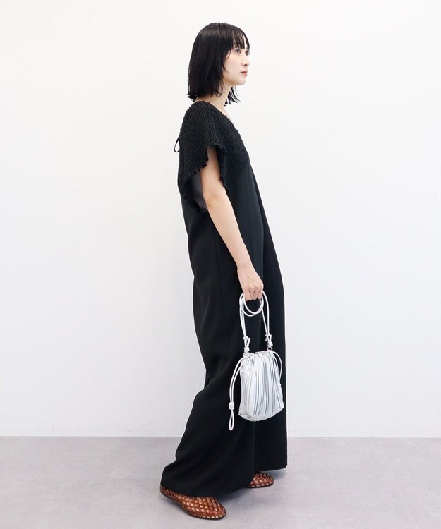 Green Parks シャーリングサロペット Black