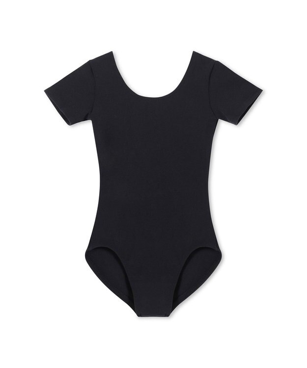 Chacott 丸首半袖レオタード（スムース） ブラック