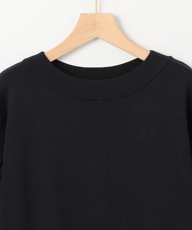 組曲 ストレッチクリアパフ袖 ニット ブラック系