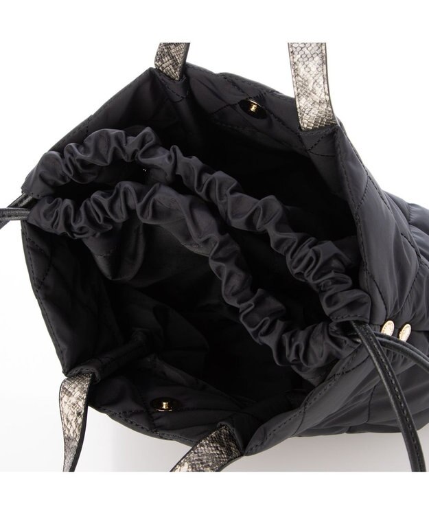 LA BAGAGERIE ドローストリング×キルト2WAYトート Sサイズ ブラック