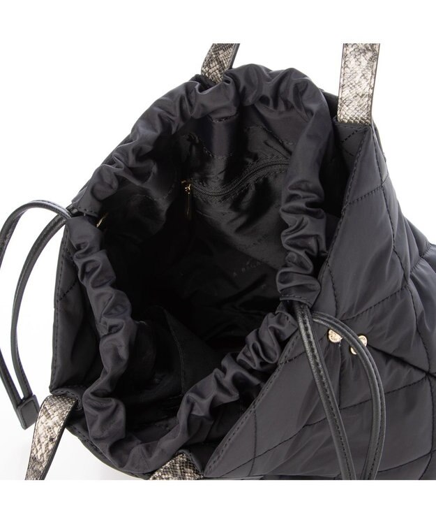 LA BAGAGERIE ドローストリング×キルト2WAYトート Sサイズ ブラック
