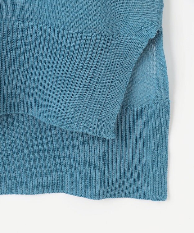 ANY L 【洗濯機可/接触冷感/アンチピリング】シアーニットVネックカーディガン ブルー