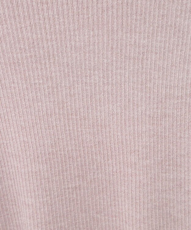 earth music&ecology レーシーハイネックリブプルオーバー Pink Beige