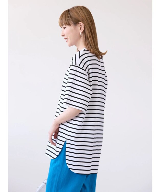 AMERICAN HOLIC 抗菌防臭＋ＵＶカット裾ラウンドカットチュニック Border