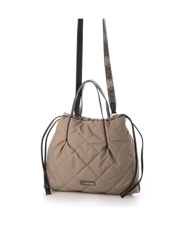 LA BAGAGERIE ドローストリング×キルト2WAYトート Sサイズ グレー