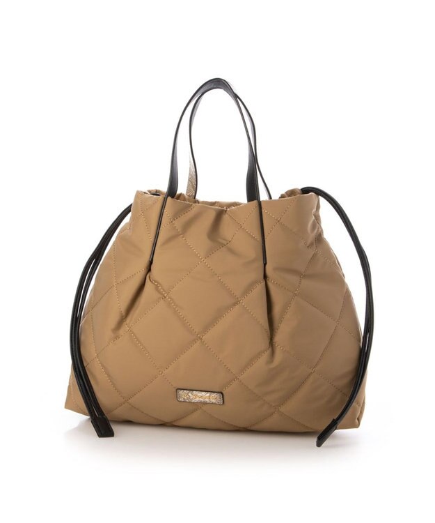 LA BAGAGERIE ドローストリング×キルト2WAYトート Sサイズ ベージュ