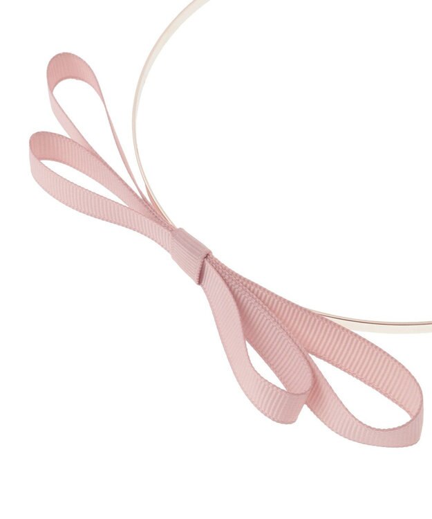 Maison de FLEUR ピンクマニアグログランリボンカチューシャ Pink Beige