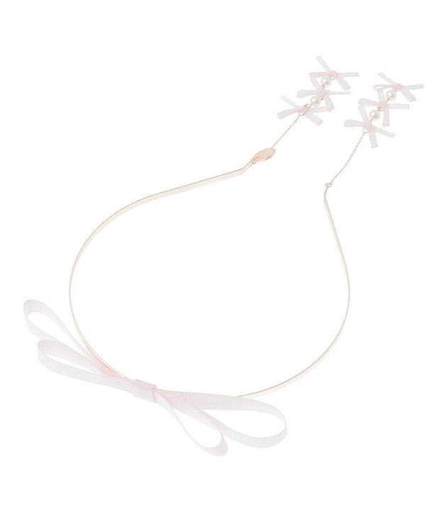 Maison de FLEUR ピンクマニアグログランリボンカチューシャ Pink