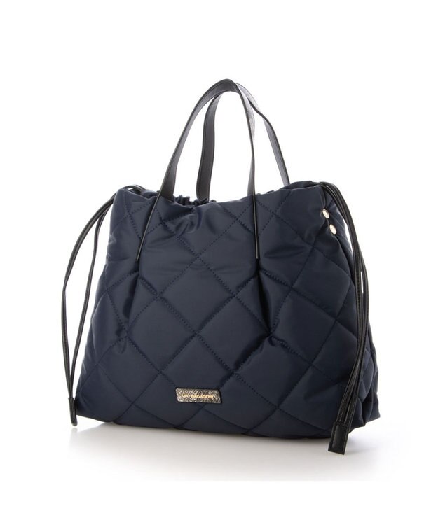 LA BAGAGERIE ドローストリング×キルト2WAYトート Sサイズ ネイビー