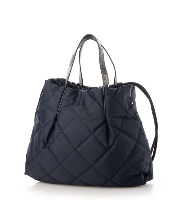 LA BAGAGERIE ドローストリング×キルト2WAYトート Sサイズ ネイビー