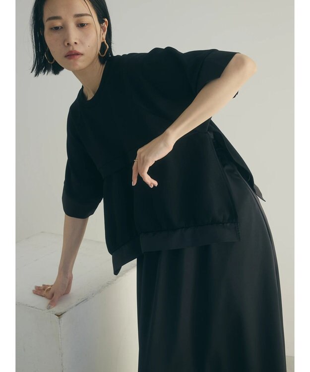 Green Parks armonia．カットレイヤードワンピース Black