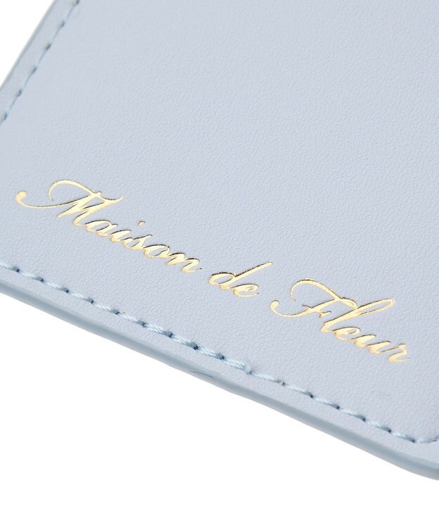 Maison de FLEUR バイカラービジューリールパスケース Grayish Blue