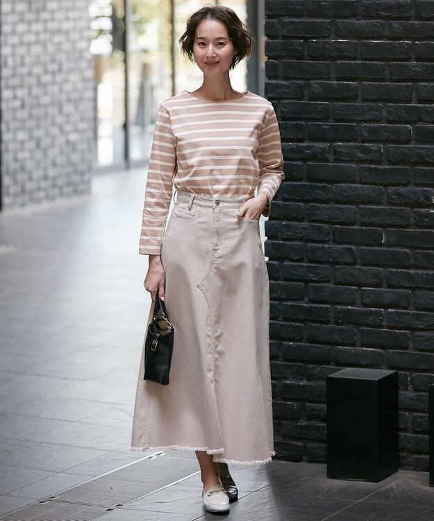 自由区 【XSサイズ～/洗える】USUKARU DENIM スカート ベージュ系