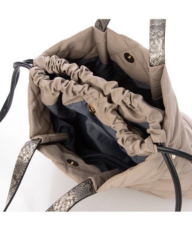 LA BAGAGERIE ドローストリング×キルト2WAYトート Sサイズ グレー