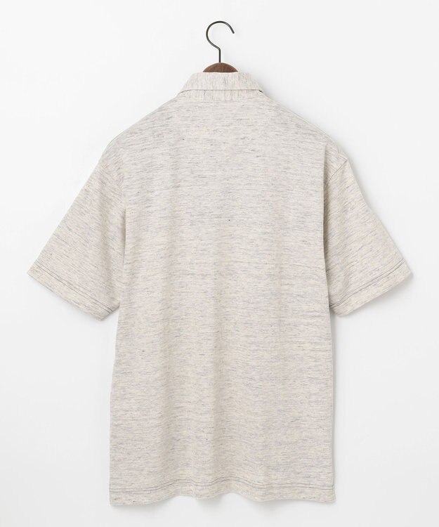 JOSEPH ABBOUD MOUNTAIN 【SPACE／UNISEX】リネンハニカム ポロシャツ ライトグレー系