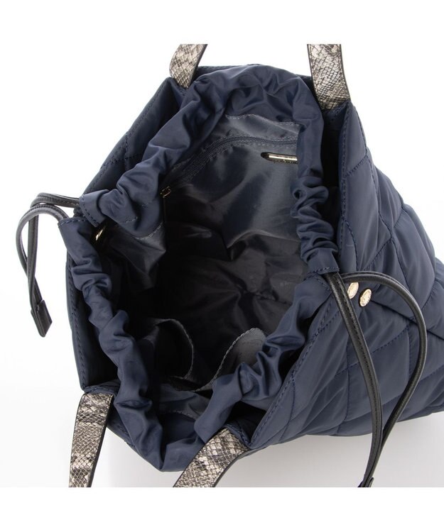 LA BAGAGERIE ドローストリング×キルト2WAYトート Sサイズ ネイビー