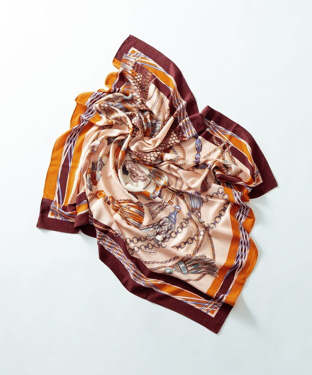 23区 manipuri  ヴィヴァーチェタッセル ストール オレンジ系