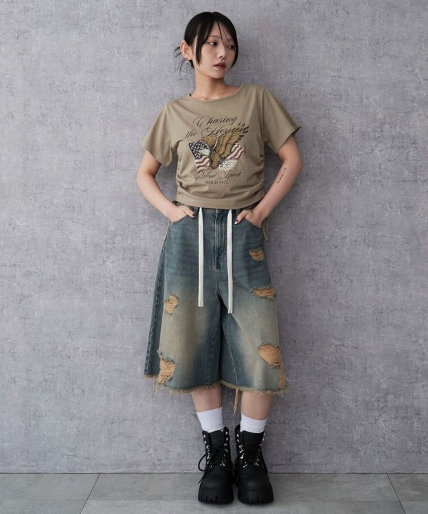 WEGO ヴィンテージライクドロストちびT ベージュ