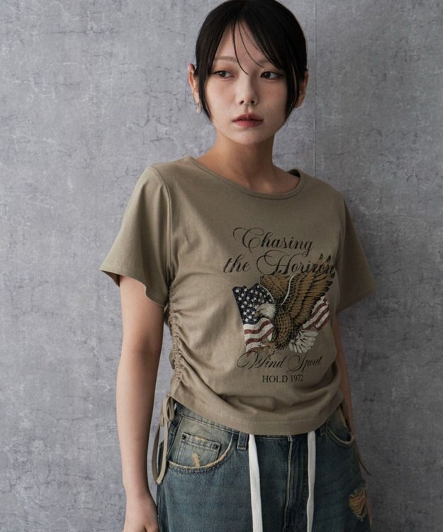 WEGO ヴィンテージライクドロストちびT ベージュ