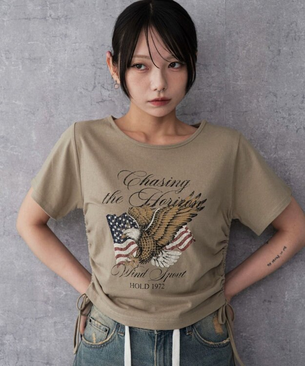 WEGO ヴィンテージライクドロストちびT ベージュ