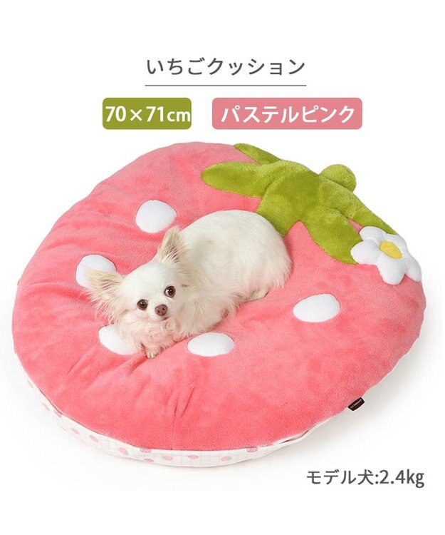 PET PARADISE ネット店限定 ペットパラダイス 春いちご クッション  M パステルピンク